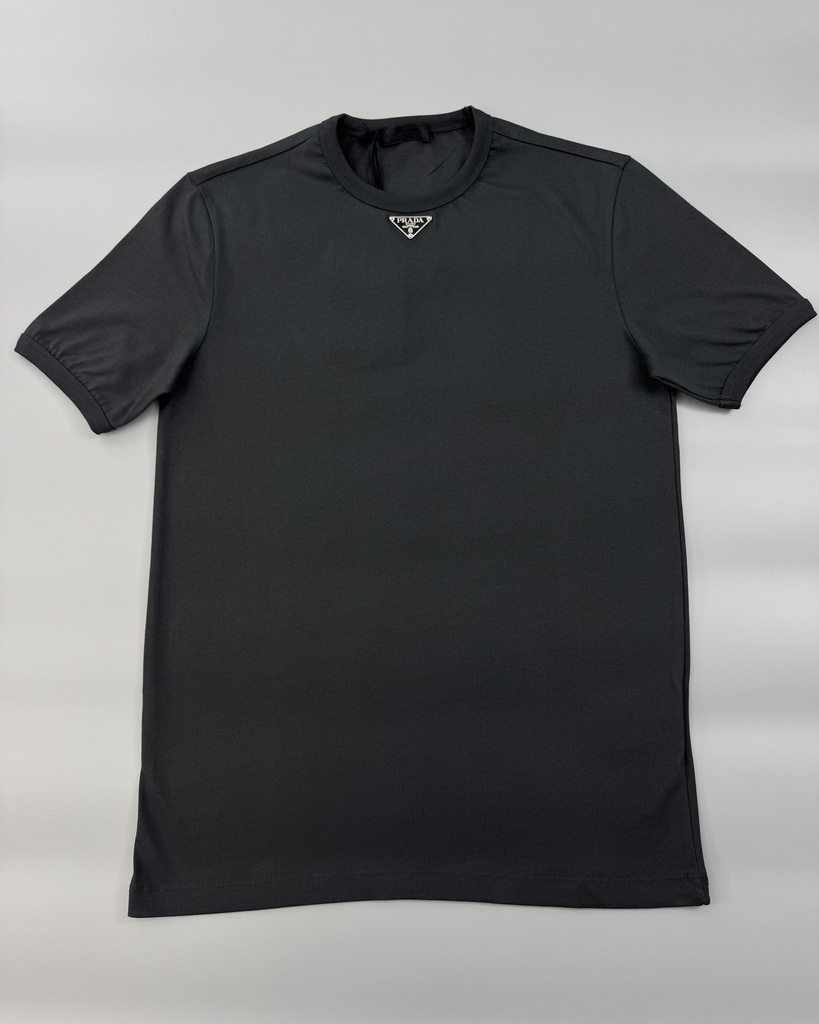 Prada Triangle Logo Cotton T-Shirt UJN824