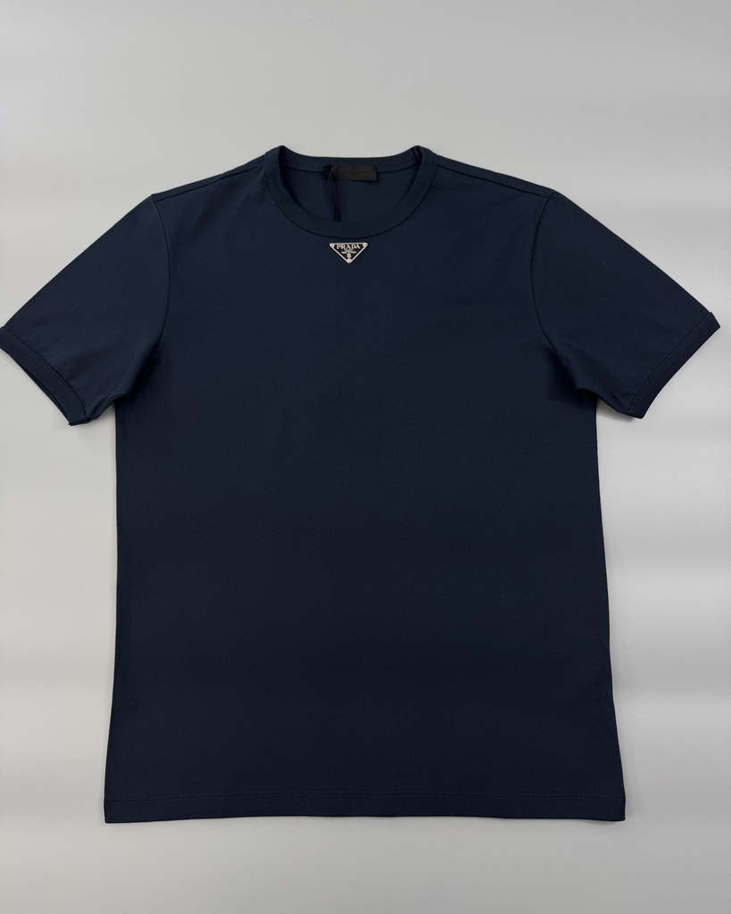 Prada Triangle Logo Cotton T-Shirt UJN824
