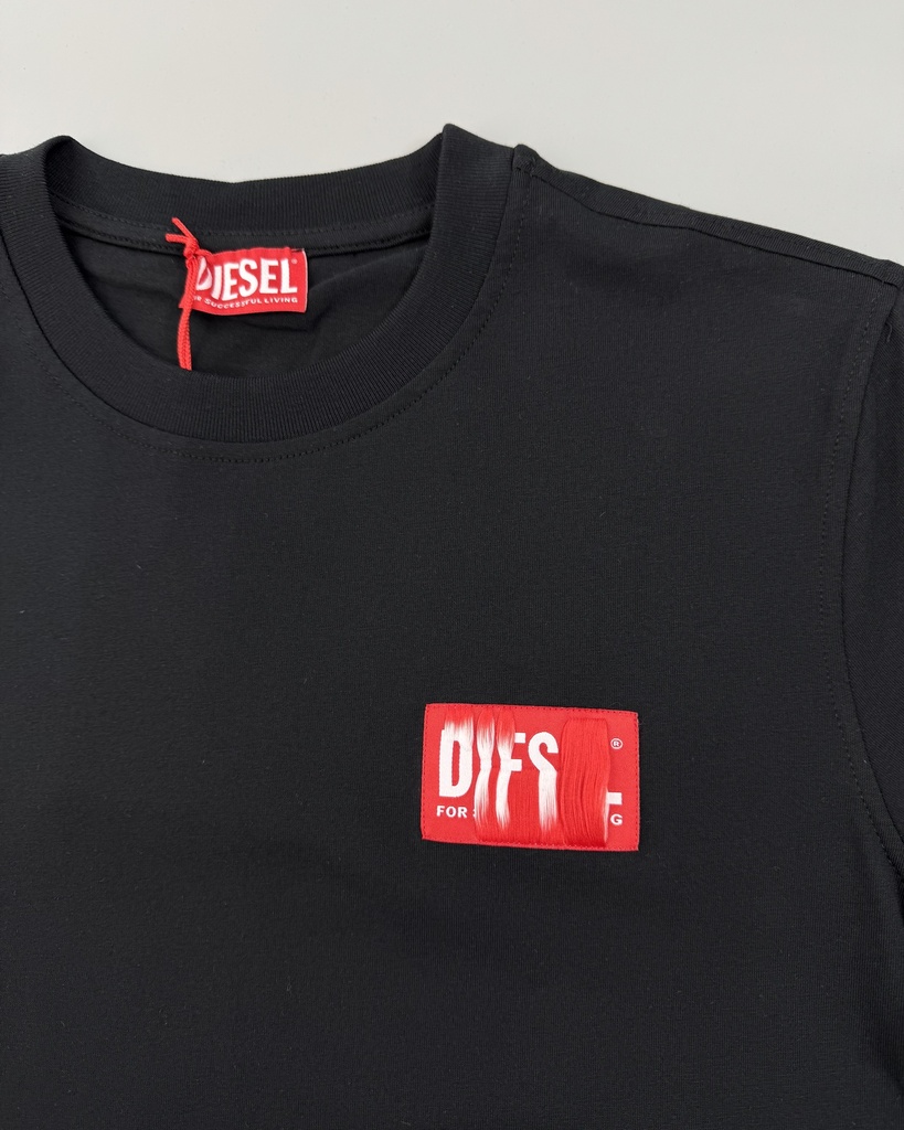 Diesel With Frayed Logo Patch T-Shirt