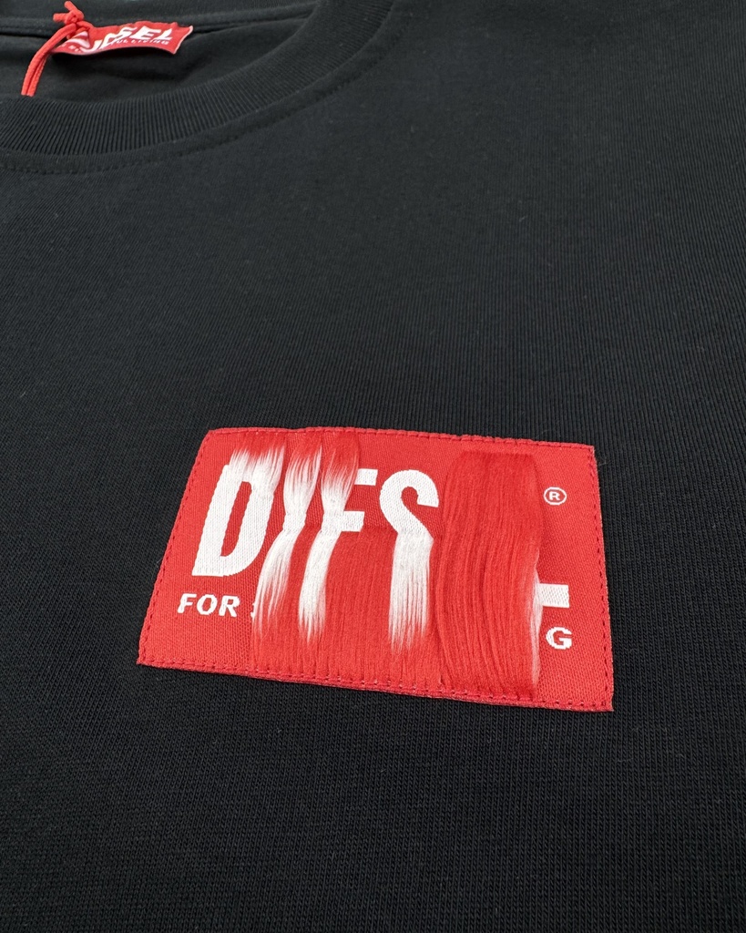 Diesel With Frayed Logo Patch T-Shirt