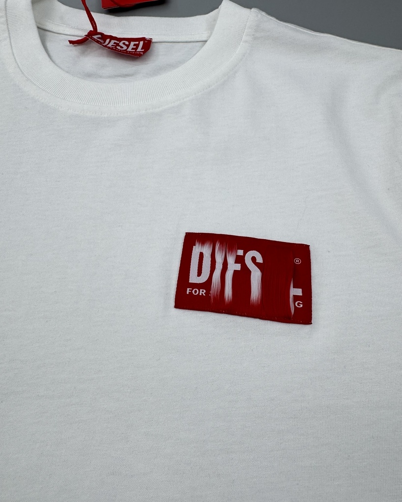Diesel With Frayed Logo Patch T-Shirt