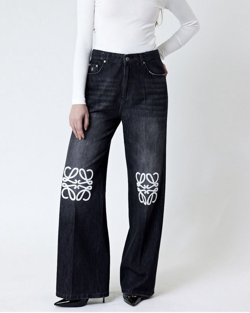 Loewe denim Jeans Embroidered Logo1668 (28)