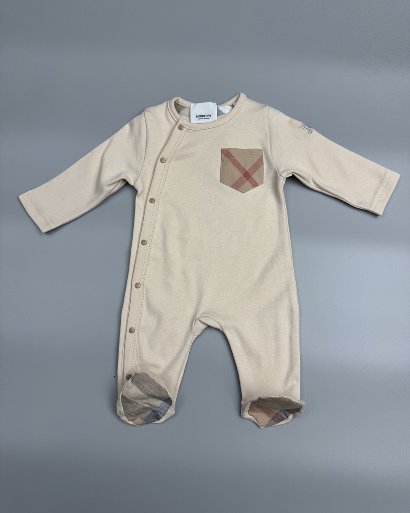 Burberry Cotton Jumpsuit 912 (Beige, 6M)