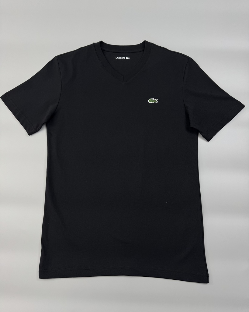 Lacoste Vneck T-Shirt TH0999-031 (Black, S)