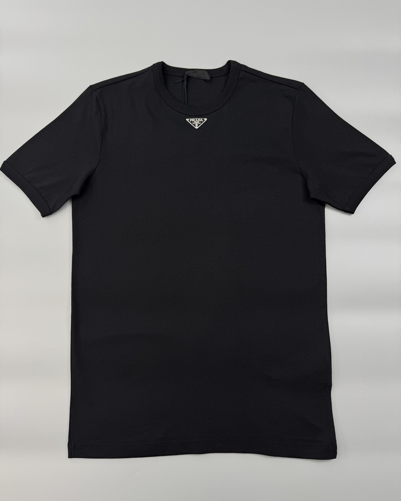 Prada Triangle Logo Cotton T-Shirt UJN824