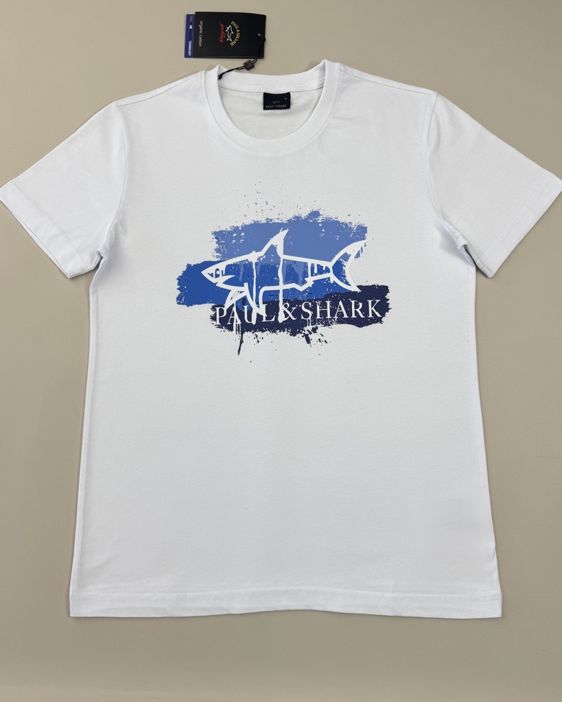 Paul & Shark Printed T-Shirt 14355 (White, M)