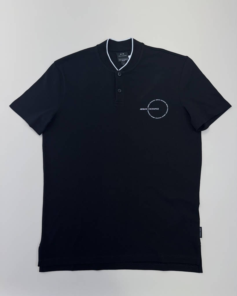 Armani Exchange Chinese Neck T-Shirt (Black, S)