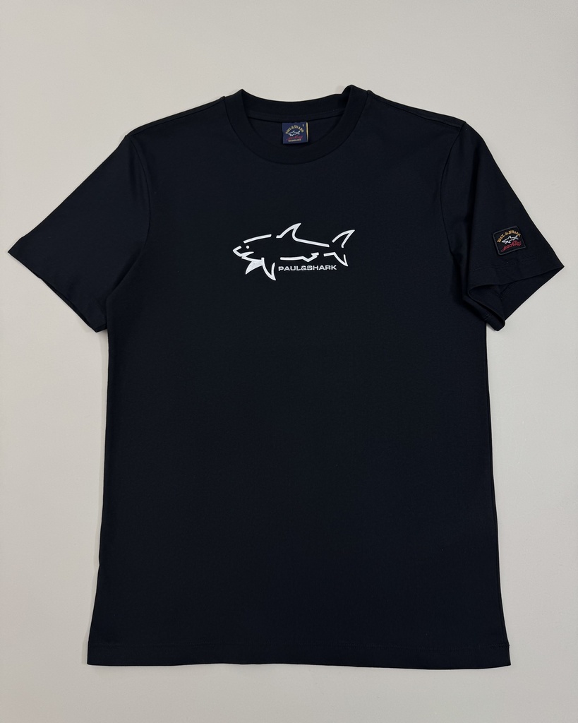 Paul & Shark With shark Logo T-Shirt (Black, S)