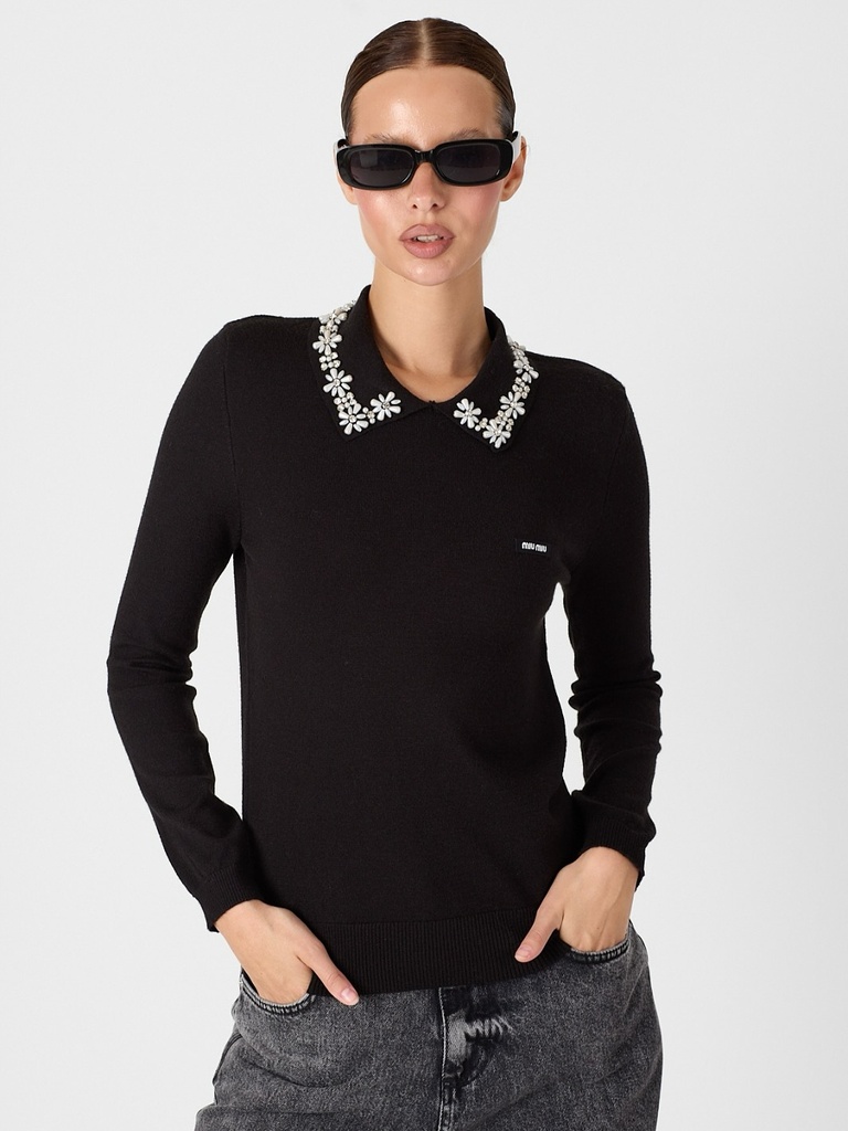 Miumiu Knitted Sweater 176 (Black)