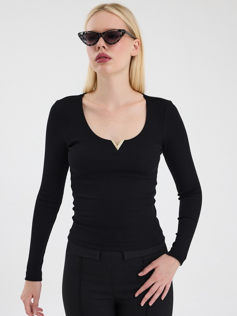 Valentino Long Sleeve T-Shirt 1603 (Black, S)