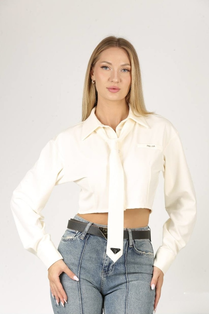 Prada Crop Shirt 17008 (White, S)