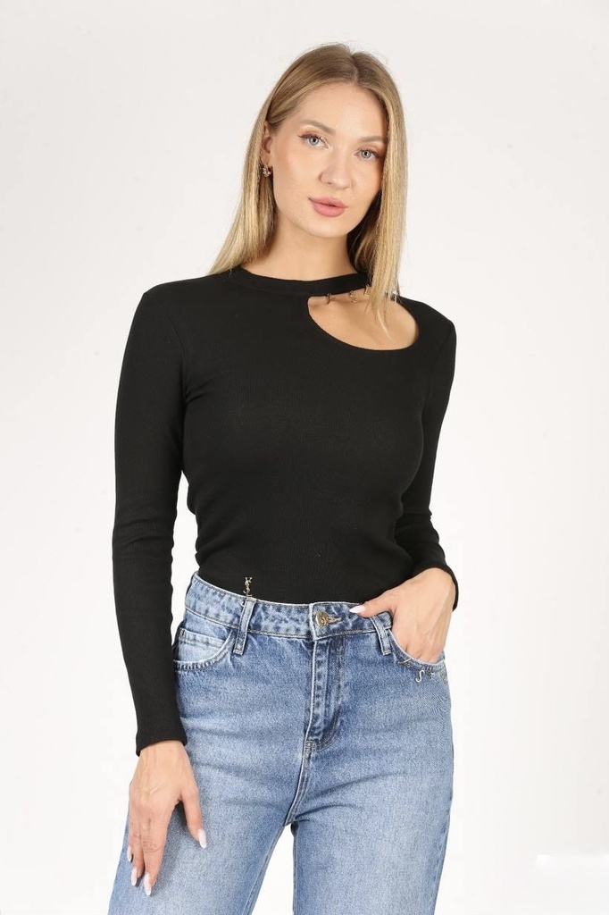 St Lauren Long Sleeve T-Shirt 3316 (Black, S)