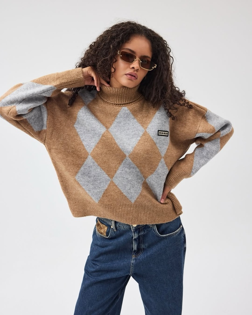 Miu Miu Knitted Sweater 230 (Brown)